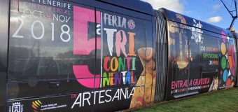 El Tranvia de Tenerife promociona la Feria Tricontinental de Artesanía organizada por el Cabildo